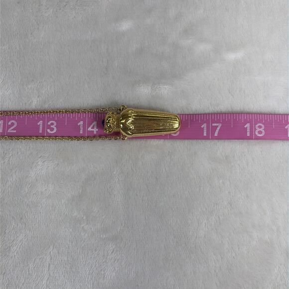 Vintage Avon “Ever After” Perfume Bottle Gold Tone Pendant Vial Necklace 90s 16” - Picture 8 of 8